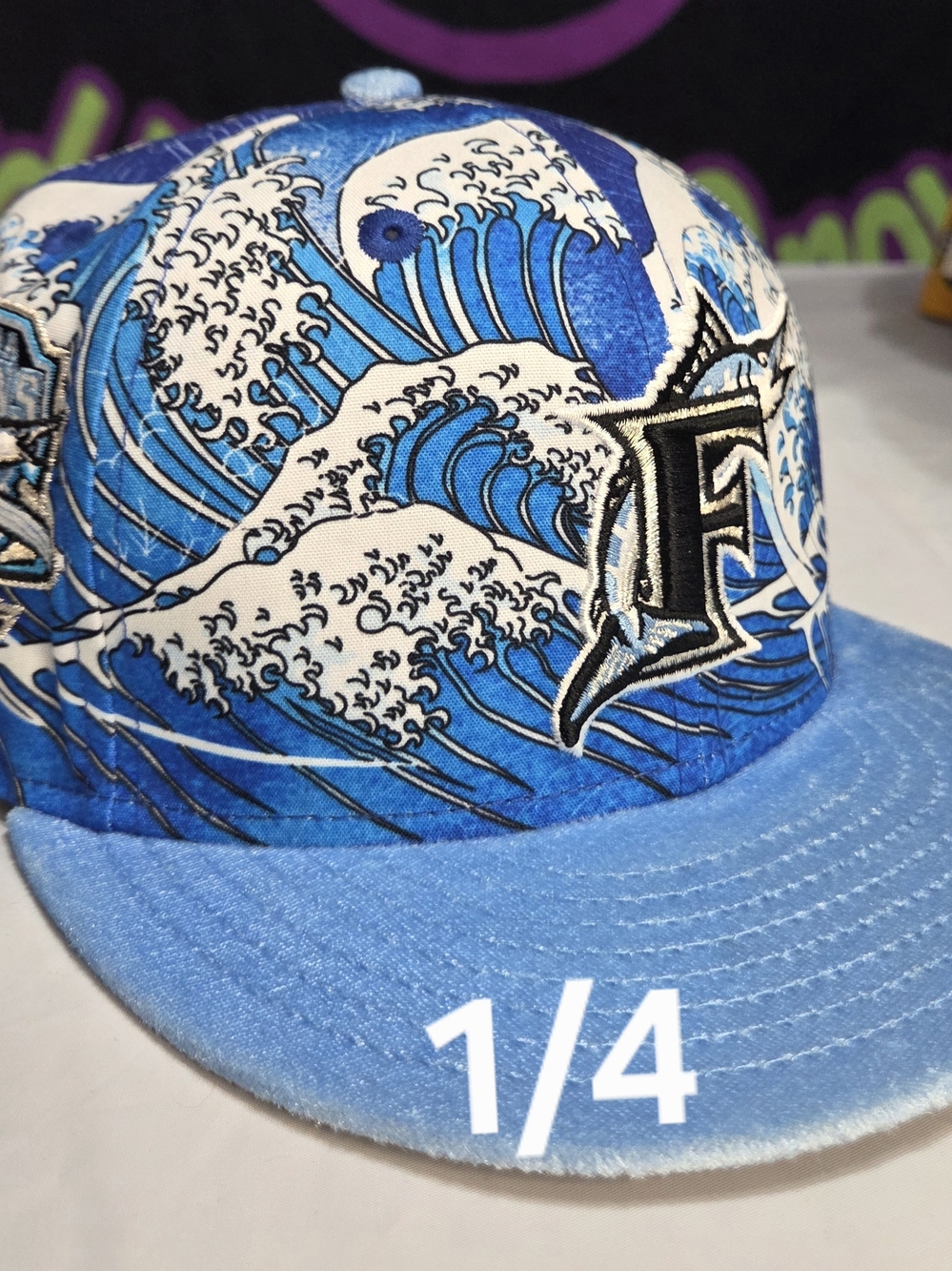 New Era 7 1/4 - Myfitted The Great Wave Florida Marlins